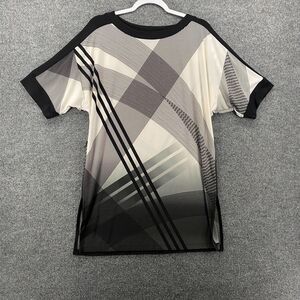 Travelers Chicos Top Womens S Black Geometric Tunic Round Neck Hippie Resort